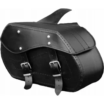 Zavazadlo na motocykl Kožené Motocyklové Brašny Boční Černé 19L - bez cvočků