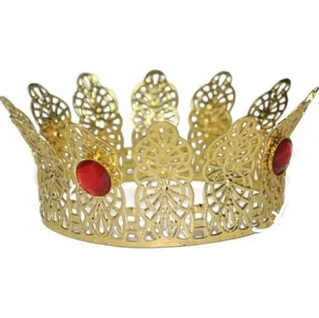 Karnevalový doplněk Zlatá korunka s kameny