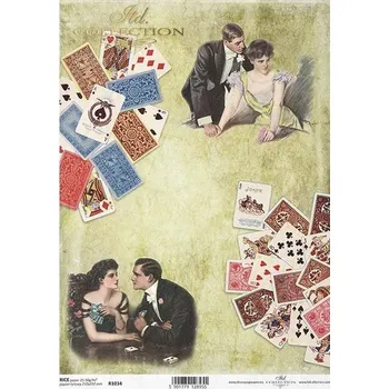 Umělecký papír Rýžový papír na decoupage ITD - Karty, hráči - R1034