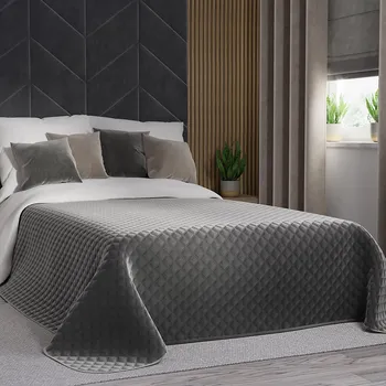 Přehoz na postel VELVI 006 antracit 220x240 cm Mybesthome