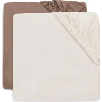 Prostěradlo Jollein Prostěradlo napínací 120x60 cm 2 ks Barva: Milky Coffe / Ivory
