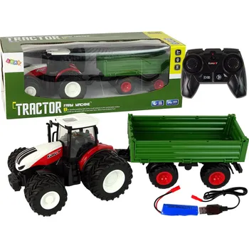 RC model auta Mamido Traktor s přívěsem na dálkové ovládání 1:24
