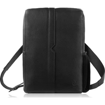 Městský batoh Paolo Peruzzi prémiový kompaktní kožený batoh do města; černá