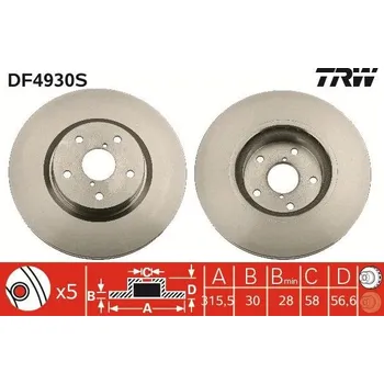 Brzdový kotouč Brzdový kotouč LUCAS DF4930S