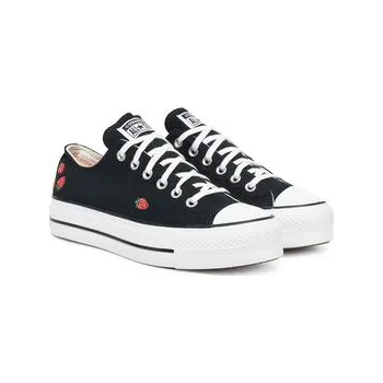 Dámské tenisky Converse Plátěnky Chuck Taylor All Star Lift Platform Embroidered Strawberries A14935C Černá 37_5