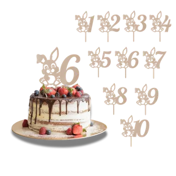 Party dekorace Dortový zápich Číslovka s králíčkem 1