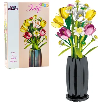 ostatní stavebnice Mamido Stavebnice tulipány ve váze 1250 dílů