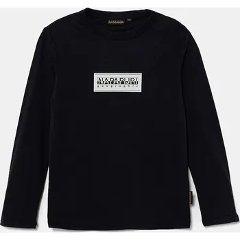 Dětská móda Dětské bavlněné tričko s dlouhým rukávem Napapijri S-CHAMOIS NP0A4HYK1761.98.128 námořnická modř 59X, vel. 122-128