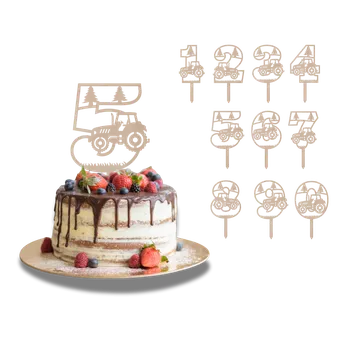 Dortová svíčka Dortový zápich Číslovka s traktorem 4