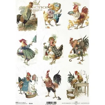 Výtvárné potřeby Rýžový papír na decoupage ITD - Kohout v kostýmech - R2165