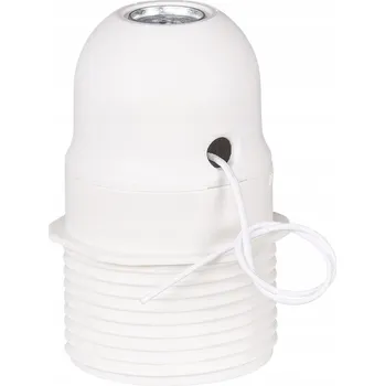 Objímka na žárovku Bílá objímka E27 s vypínačem pro lampičku, objímka s vypínačem, styl loft