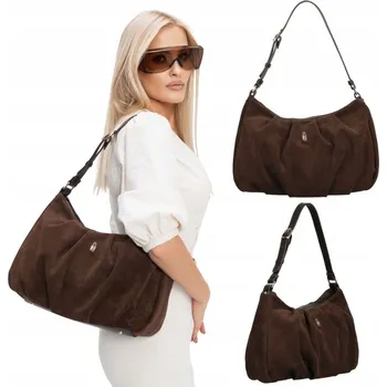 Wojewodzic kabelka z pravé semišové kůže hnědá