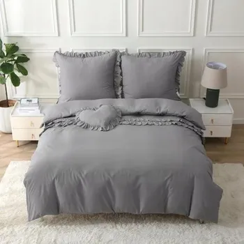 Povlečení Sada povlečení + polštář ve tvaru srdce 160x200 SRDCE bílá