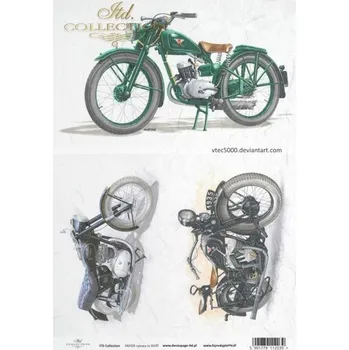 Umělecký papír Rýžový papír na decoupage ITD - Motorky I. - R0430