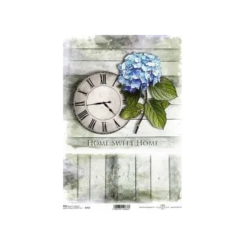 Umělecký papír Rýžový papír na decoupage ITD - Home sweet home, hortenzie - R0753