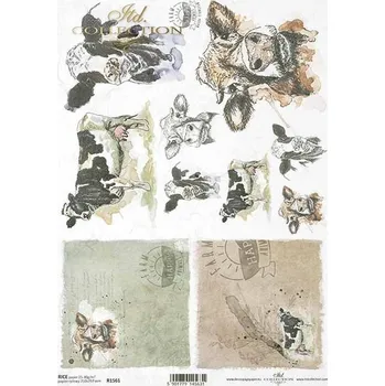 Umělecký papír Rýžový papír na decoupage ITD - Krávy, kravičky, skot, farma - R1561