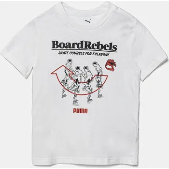 Chlapecké oblečení Dětské bavlněné tričko Puma MID90S Graphic Tee I 685144 bílá 00X, vel. 140