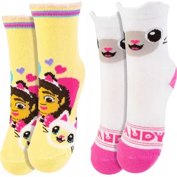 2-balení dětské BAVLNĚNÉ PONOŽKY s oušky - Gábinin Kouzelný Domek 27-30