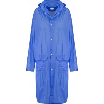 Dámský kabát Agrafka dámský kabát modrý oversize s kapucí velikost M
