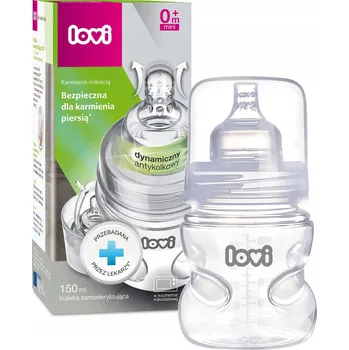Kojenecká láhev LOVI Samosterilizační pro miminka láhev Medical+ 150 Ml s dudlíkem 0+