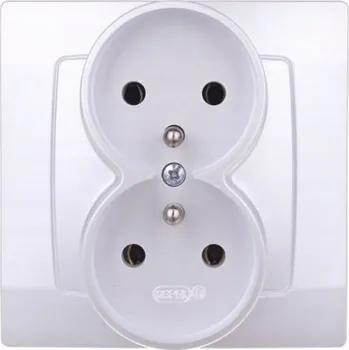 Elektrická zásuvka Stříbrná nástěnná Elektrická Zásuvka Ospel