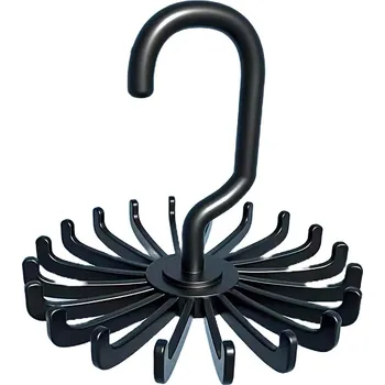 Věšák Otočný věšák na 20 kusů, 11x12 cm, černý