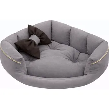 Pelíšek pro psa Salla Luxusní rohový pelíšek Royal Corner - šedý Vyberte velikost: S