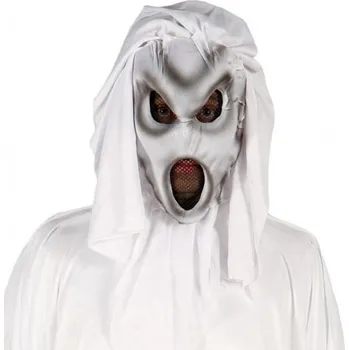 Karnevalová maska Maska na obličej Guirca látková duch bílá