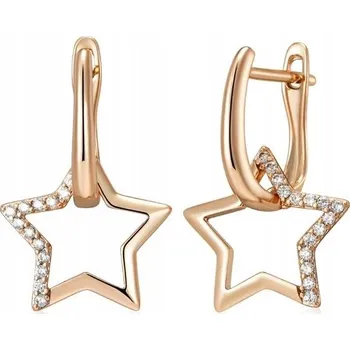 Náušnice Náušnice pozlacené zirkony měď hvězdičky