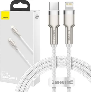 Datový kabel Baseus Cafule USB-C/Lighting 1 m bílý