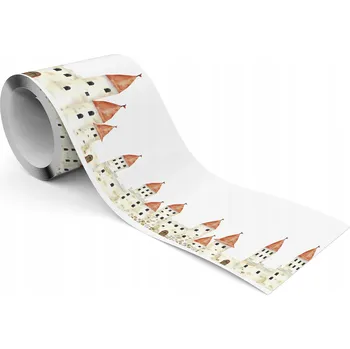 Fototapeta Samolepicí Dekorativní Bordura pro Děti - Akvarelový Zámek ve Stylu Boho