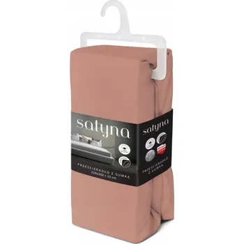 Prostěradlo RŮŽOVÉ PROSTĚRADLO S GUMIČKOU BAVLNĚNÝ SATÉN 220x200