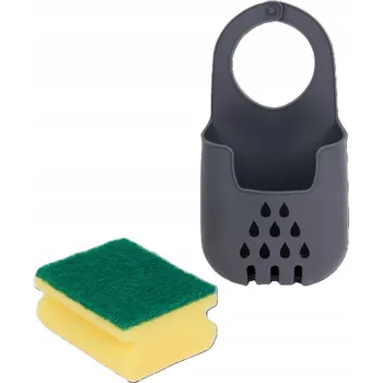 Obraz ORGANIZÉR NA HOUBIČKU DRŽÁK DO DŘEZU S HOUBIČKOU KUCHYŇSKÝ PŘÍBORNÍK ŠEDÝ