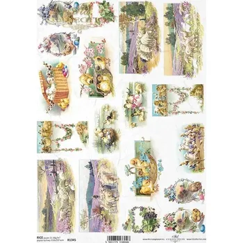 Výtvárné potřeby Rýžový papír na decoupage ITD - Beránci,kuřátka - R1345