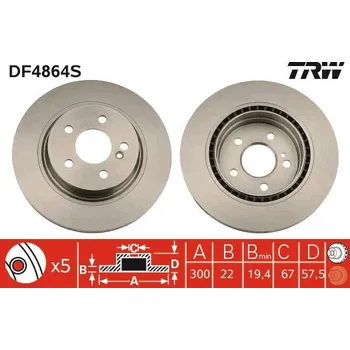 Brzdový kotouč Brzdový kotouč LUCAS DF4864S