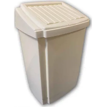 Odpadkový kôš SWING 50 L se samostatným víkem - bílý - PLAST TEAM 15-1340-bi