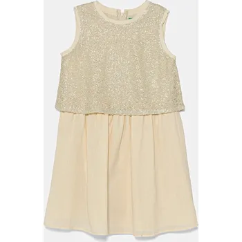 Dívčí oblečení Dívčí šaty United Colors of Benetton 4PUECV03D.G.Seasonal béžová 01X, vel. 168