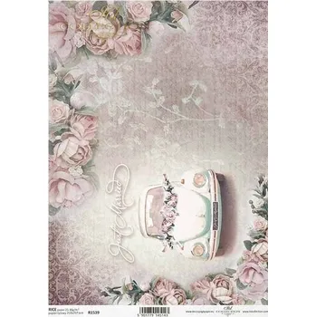 Umělecký papír Rýžový papír na decoupage ITD - Retro svatební - R1539