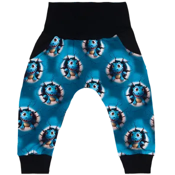 Tepláčky Baggy - DINO modrý Velikost: 80