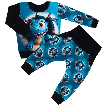 Tepláková souprava - DINO modrý (bez kapuce) Velikost: 110