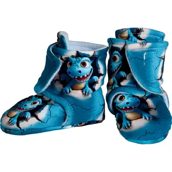 Capáčky Capáčky DINO modrý s fleecem Velikost: 3-6 měsíců