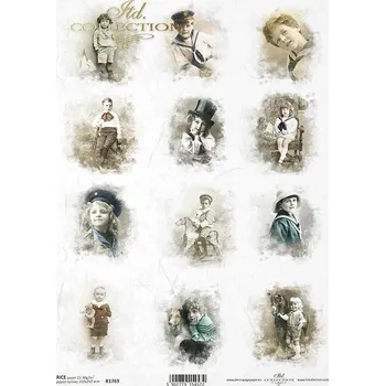 Umělecký papír Rýžový papír na decoupage ITD - Děti retro - R1769
