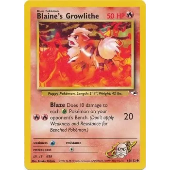 Karetní hra Pokémon GH 062/132 Blaine's Growlithe - Gym Heroes Stav: Excellent