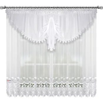 Záclona BytoTex Hotová voálová záclona LG 169/250 s krajkou 400x250 cm