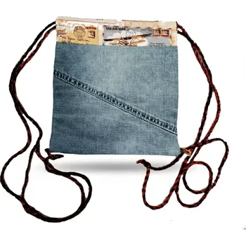 Sportovní batoh CEDR Batůžek z džínoviny malý 8 l (Malý stahovací batůžek z džínoviny)