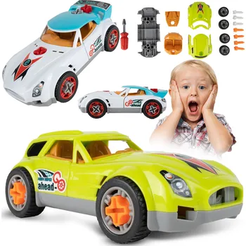 autíčko AUTO - SADA NA ŠROUBOVÁNÍ A ROZEBÍRÁNÍ AUTA SE ŠROUBOVÁKEM