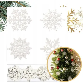 Vánoční dekorace SNĚHOVÉ VLOČKY VLOČKY SADA VÁNOČNÍCH BANĚK 40 OZDOBY DEKORACE DEKORACE