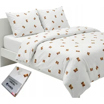 Povlečení Povlečení pro děti 160x200 BAVLNĚNÉ na zip Bílé s MEDVÍDKY Česká výroba 3 dílné