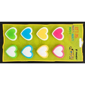 Dekorativní magnet Magnety Outline 8 ks - Srdce