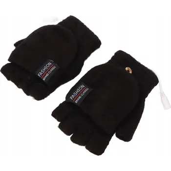 Rukavice UNIVERZÁLNÍ VYHŘÍVANÉ RUKAVICE NA USB TEPLÉ ZIMNÍ RUKAVICE ČERNÉ